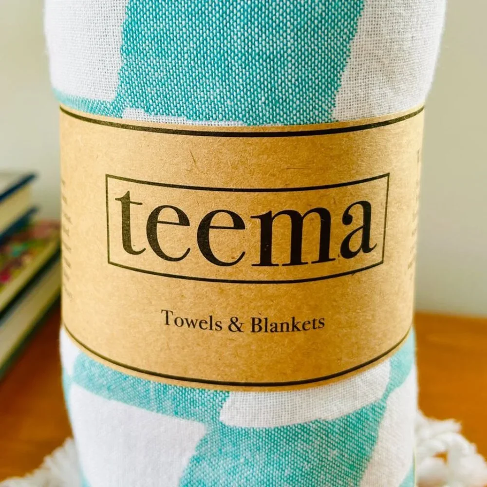 NEW with TAGS Teema The Aqua Checkmate Towel